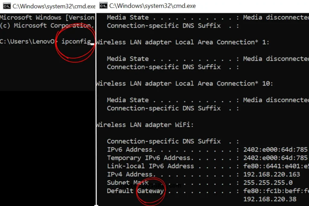 إزاي تلاقي IP الراوتر من الكمبيوتر