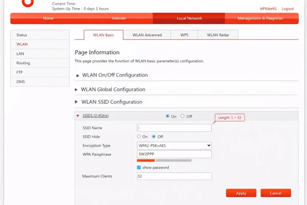 تغيير كلمة سر فودافون موديل